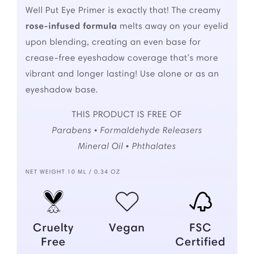Eye Primer Well Put | NEW | WingMe Cosmetics | Wing Me | Eyeshadow Primer - Picture 6 of 9